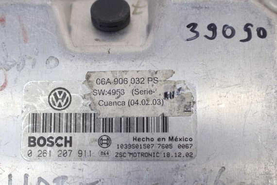 VW NEW BEETLE STEROWNIK KOMPUTER SILNIKA 06A906032PS 06A906032PS 0261207911 06A906032PS 06A906032PS 06A997012C 06A906032 MODUŁ