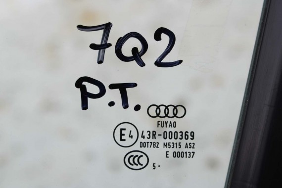 AUDI Q2 SZYBA DRZWI 81A845214 PRAWA TYŁ TYLNE 81A 845 213 drzwiowa E4 AS2 2015 mała 81A845213B 81A845213D 81A845214 81A845214