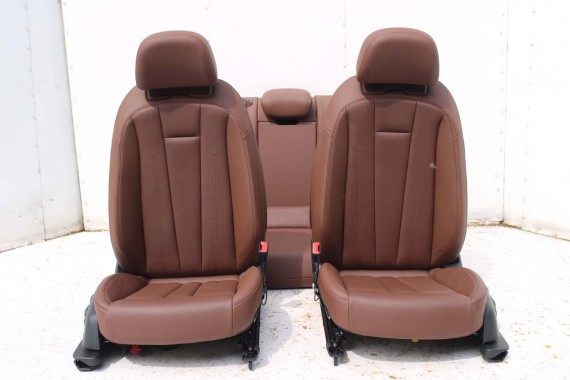 AUDI A4 8W SEDAN FOTELE KOMPLET FOTELI siedzeń siedzenia fotel tapicerka 8W5 8W skóra kolor brąz B9 fotele tapicerka brąz 8W