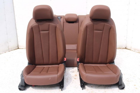 AUDI A4 8W SEDAN FOTELE KOMPLET FOTELI siedzeń siedzenia fotel tapicerka 8W5 8W skóra kolor brąz B9 fotele tapicerka brąz 8W