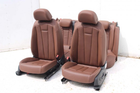 AUDI A4 8W SEDAN FOTELE KOMPLET FOTELI siedzeń siedzenia fotel tapicerka 8W5 8W skóra kolor brąz B9 fotele tapicerka brąz 8W