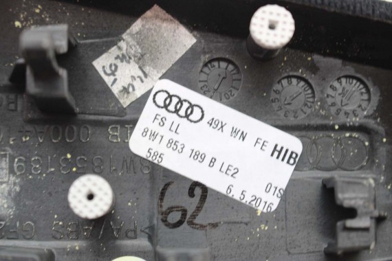 AUDI A4 A5 8W LISTWY OZDOBNE LISTWA DEKOR DEKORY WYKOŃCZENIE 8W1853189B 8W1853190D 8W1863969B 8W0867410Q 8W0867420B LE2 drewno