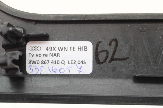 AUDI A4 A5 8W LISTWY OZDOBNE LISTWA DEKOR DEKORY WYKOŃCZENIE 8W1853189B 8W1853190D 8W1863969B 8W0867410Q 8W0867420B LE2 drewno