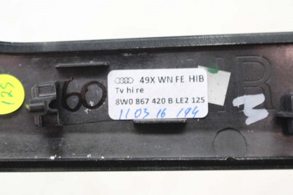 AUDI A4 A5 8W LISTWY OZDOBNE LISTWA DEKOR DEKORY WYKOŃCZENIE 8W1853189B 8W1853190D 8W1863969B 8W0867410Q 8W0867420B LE2 drewno