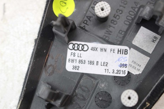 AUDI A4 A5 8W LISTWY OZDOBNE LISTWA DEKOR DEKORY WYKOŃCZENIE 8W1853189B 8W1853190D 8W1863969B 8W0867410Q 8W0867420B LE2 drewno