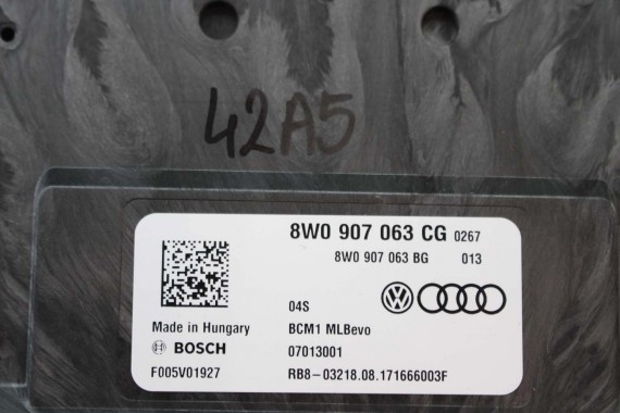AUDI A4 A5 Q7 MODUŁ STEROWNIK BORDNETZ BCM 8W0907063CG 8W0907063BG 8W0 907 063 CG 8W0907063BG MOCY 8W 4M 8W0907063BH MATRIX