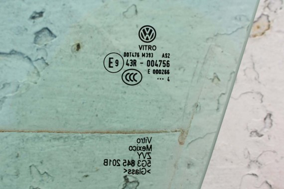 VW GOLF VII 7 SZYBA DRZWI PRZÓD 5G3845201B przednia lewa 5G3 845 201 B 5G 2013- strona kierowcy rok produkcji 2014 E1 AS2