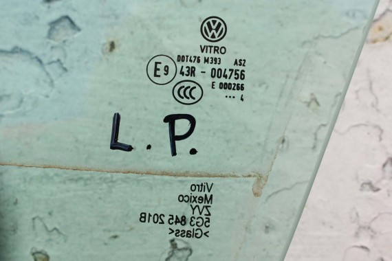 VW GOLF VII 7 SZYBA DRZWI PRZÓD 5G3845201B przednia lewa 5G3 845 201 B 5G 2013- strona kierowcy rok produkcji 2014 E1 AS2