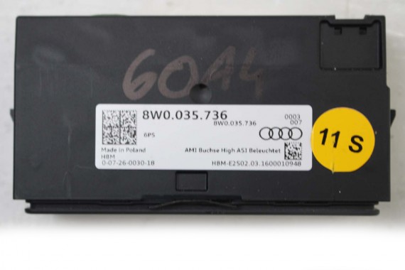 AUDI A4 A5 Q5 PORT USB PRZYŁĄCZE AUX 8W0035736 8W0 035 736 8W 80A R8 8S PANEL WEJŚCIE 8W0035736 8W0035736 8W0035736 8W0035736