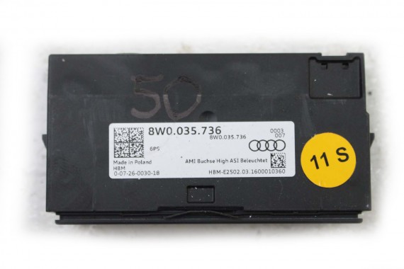 AUDI A4 A5 Q5 PORT USB PRZYŁĄCZE AUX 8W0035736 8W0 035 736 8W 80A R8 8S PANEL WEJŚCIE 8W0035736 8W0035736 8W0035736 8W0035736