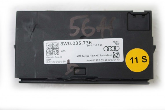 AUDI A4 A5 Q5 PORT USB PRZYŁĄCZE AUX 8W0035736 8W0 035 736 8W 80A R8 8S PANEL WEJŚCIE 8W0035736 8W0035736 8W0035736 8W0035736