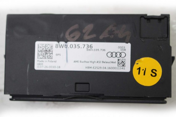 AUDI A4 A5 Q5 PORT USB PRZYŁĄCZE AUX 8W0035736 8W0 035 736 8W 80A R8 8S PANEL WEJŚCIE 8W0035736 8W0035736 8W0035736 8W0035736