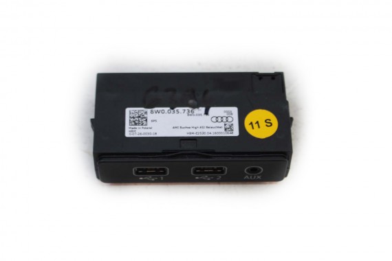 AUDI A4 A5 Q5 PORT USB PRZYŁĄCZE AUX 8W0035736 8W0 035 736 8W 80A R8 8S PANEL WEJŚCIE 8W0035736 8W0035736 8W0035736 8W0035736