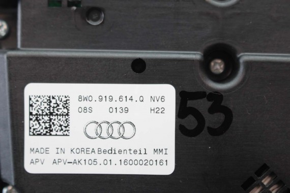 AUDI A4 A5 PANEL MMI GAŁKA STEROWANIA MMI 3G+ 8W0919614Q 8W0919614Q 8W0 919 614 Q 8W 8W0919614Q 8W0919614G 8W0919614Q 8W0919614G