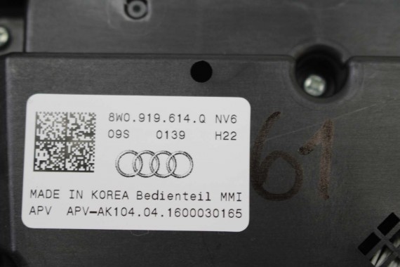 AUDI A4 A5 PANEL MMI GAŁKA STEROWANIA MMI 3G+ 8W0919614Q 8W0919614Q 8W0 919 614 Q 8W 8W0919614Q 8W0919614G 8W0919614Q 8W0919614G