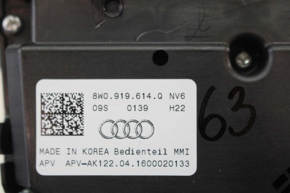 AUDI A4 A5 PANEL MMI GAŁKA STEROWANIA MMI 3G+ 8W0919614Q 8W0919614Q 8W0 919 614 Q 8W 8W0919614Q 8W0919614G 8W0919614Q 8W0919614G