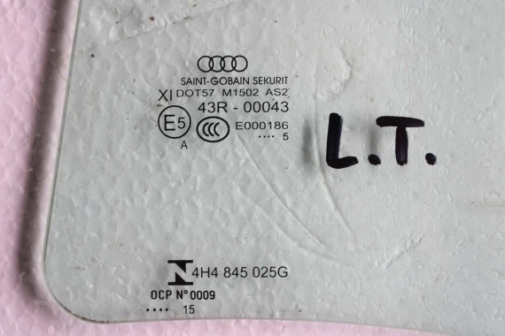 AUDI A8 4H LONG SZYBA DRZWI LEWA TYŁ TYLNA 4H4845025D 4H4845025G 4H4845025 drzwiowa boczna AS2 4H D4 2015 4H4845025G 4H4845025