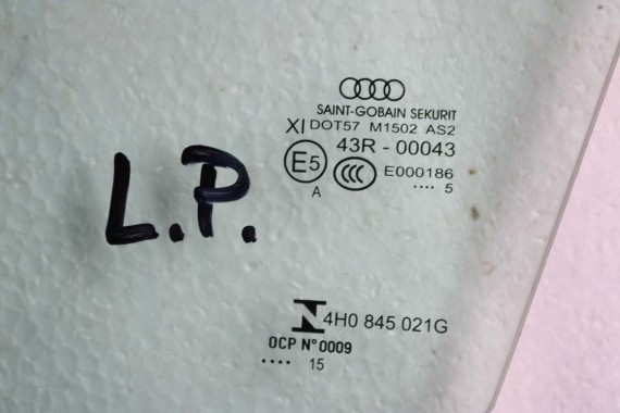 AUDI A8 4H SZYBA DRZWI LEWA PRZEDNIA PRZÓD 4H0845021G 4H0845021A drzwiowa boczna 4H0845021 4H0845021E 4H D4 podwójna E6 2015