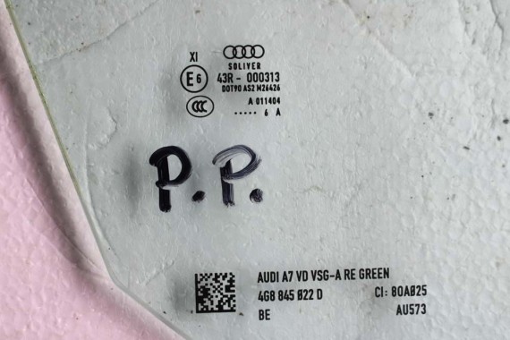 AUDI A7 SZYBA DRZWI PRAWE 4G8845022D 4G8845022 PRZÓD 4G8 845 022 D prawa przód podwójna drzwiowa rok 2016 4G8845022D 4G8845022D