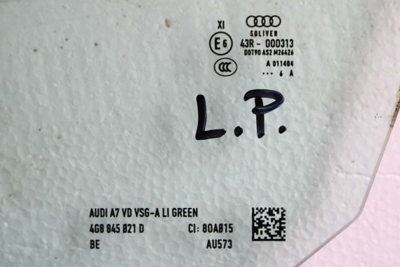 AUDI A7 SZYBA DRZWI PRAWE 4G8845021D 4G8845021 PRZÓD 4G8 845 021 D prawa przód podwójna drzwiowa rok 2016 4G8845021D 4G8845021D