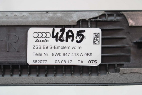 AUDI A5 8W F5 LISTWA PROGOWA 8W0947417A 8W0947418A 8W0 947 417 8W0947418 listwy podświetlane nakładka progu 8W0947417 SPORTBACK