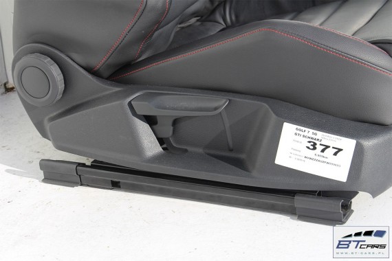 VW GOLF 7 VII GTi FOTELE KOMPLET FOTELI siedzeń siedzenia fotel tapicerka 5G 5G0 skóra czarny czerwony 5 drzwi 5G4 czerwona nić
