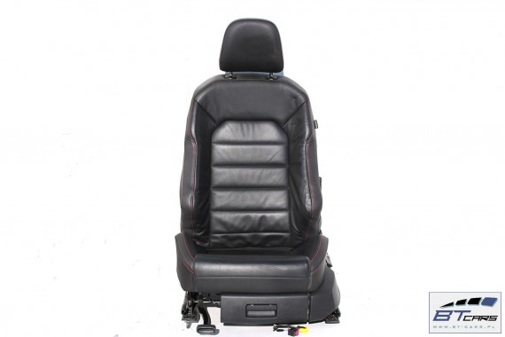 VW GOLF 7 VII GTi FOTELE KOMPLET FOTELI siedzeń siedzenia fotel tapicerka 5G 5G0 skóra czarny czerwony 5 drzwi 5G4 czerwona nić