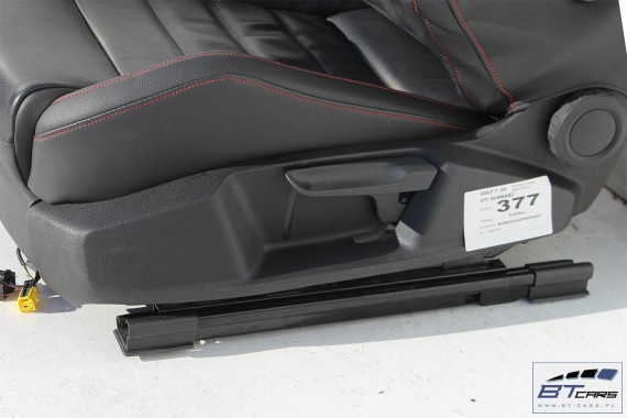 VW GOLF 7 VII GTi FOTELE KOMPLET FOTELI siedzeń siedzenia fotel tapicerka 5G 5G0 skóra czarny czerwony 5 drzwi 5G4 czerwona nić