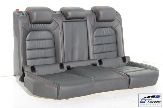 VW GOLF 7 VII GTi FOTELE KOMPLET FOTELI siedzeń siedzenia fotel tapicerka 5G 5G0 skóra czarny czerwony 5 drzwi 5G4 czerwona nić