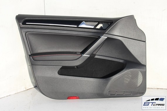VW GOLF 7 VII GTi FOTELE KOMPLET FOTELI siedzeń siedzenia fotel tapicerka 5G 5G0 skóra czarny czerwony 5 drzwi 5G4 czerwona nić