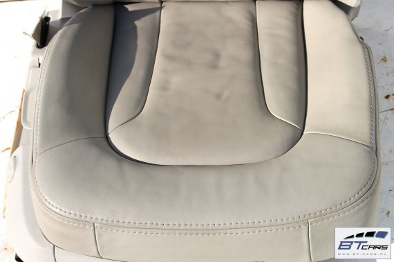 AUDI Q7 4L FOTELE KOMPLET FOTELI siedzeń siedzenia fotel tapicerka  wersja 7-osobowa skóra kolor szary beżowy 4L