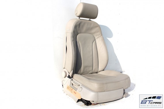 AUDI Q7 4L FOTELE KOMPLET FOTELI siedzeń siedzenia fotel tapicerka  wersja 7-osobowa skóra kolor szary beżowy 4L