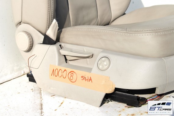 AUDI Q7 4L FOTELE KOMPLET FOTELI siedzeń siedzenia fotel tapicerka  wersja 7-osobowa skóra kolor szary beżowy 4L