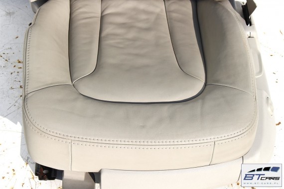 AUDI Q7 4L FOTELE KOMPLET FOTELI siedzeń siedzenia fotel tapicerka  wersja 7-osobowa skóra kolor szary beżowy 4L