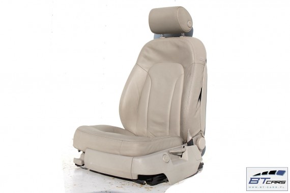 AUDI Q7 4L FOTELE KOMPLET FOTELI siedzeń siedzenia fotel tapicerka  wersja 7-osobowa skóra kolor szary beżowy 4L
