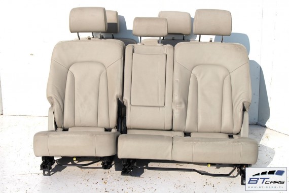 AUDI Q7 4L FOTELE KOMPLET FOTELI siedzeń siedzenia fotel tapicerka  wersja 7-osobowa skóra kolor szary beżowy 4L