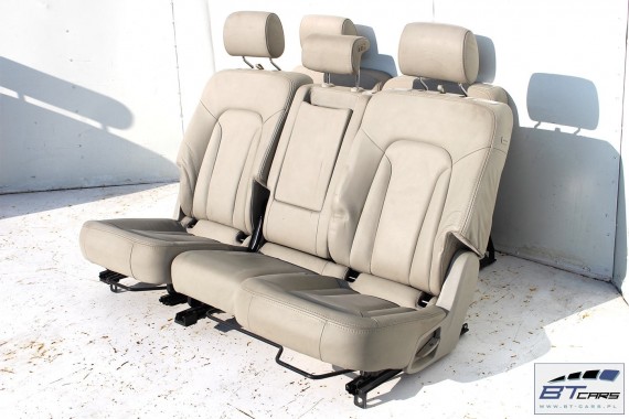 AUDI Q7 4L FOTELE KOMPLET FOTELI siedzeń siedzenia fotel tapicerka  wersja 7-osobowa skóra kolor szary beżowy 4L