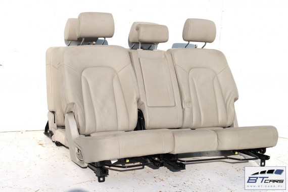 AUDI Q7 4L FOTELE KOMPLET FOTELI siedzeń siedzenia fotel tapicerka  wersja 7-osobowa skóra kolor szary beżowy 4L