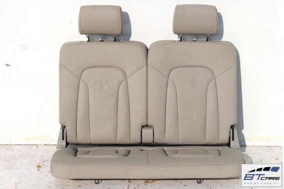 AUDI Q7 4L FOTELE KOMPLET FOTELI siedzeń siedzenia fotel tapicerka  wersja 7-osobowa skóra kolor szary beżowy 4L