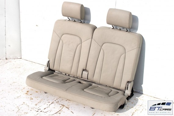 AUDI Q7 4L FOTELE KOMPLET FOTELI siedzeń siedzenia fotel tapicerka  wersja 7-osobowa skóra kolor szary beżowy 4L