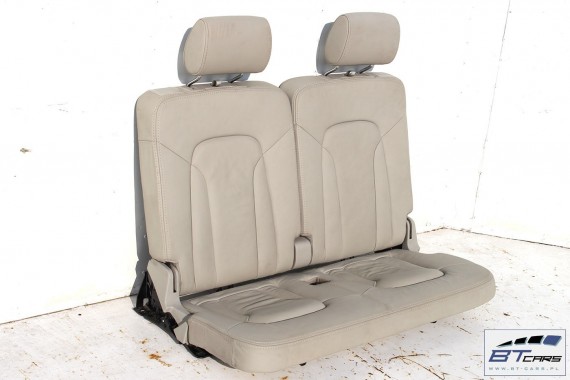 AUDI Q7 4L FOTELE KOMPLET FOTELI siedzeń siedzenia fotel tapicerka  wersja 7-osobowa skóra kolor szary beżowy 4L