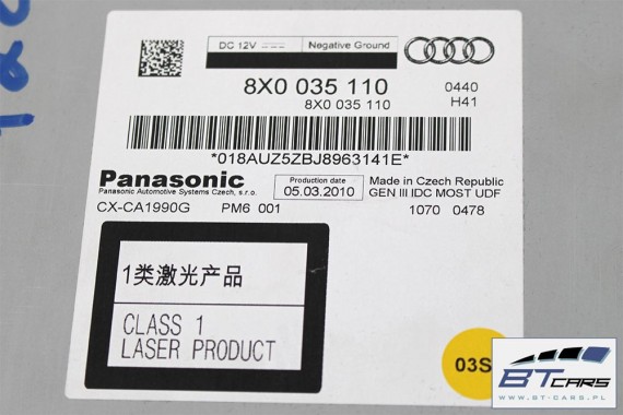 AUDI A1 A4 A5 A7 Q5 ZMIENIARKA PŁYT CD 8X0035110 8X0 035 110 8X0035110X Panasonic (6-płytowa) 8X0035110 8X0035110 8X0035110 8K