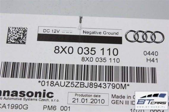 AUDI A1 A4 A5 A7 Q5 ZMIENIARKA PŁYT CD 8X0035110 8X0 035 110 8X0035110X Panasonic (6-płytowa) 8X0035110 8X0035110 8X0035110 8K