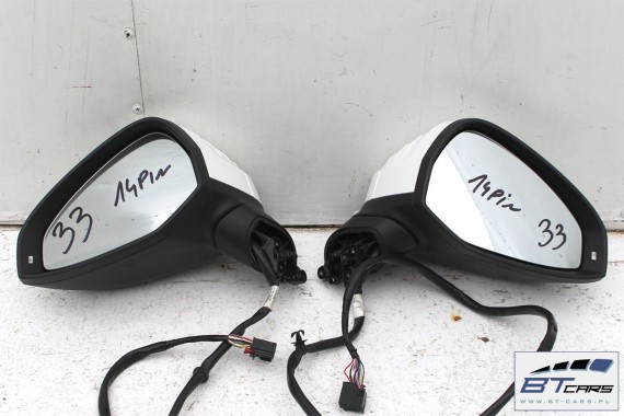 AUDI A4 LY9C 8W LUSTERKO DRZWI LEWE 14 pin ELEKTRYCZNIE SKŁADANE 8W 2015- kierowcy 14pin LY9C - biel ibisa 8W1857409 8W0857527