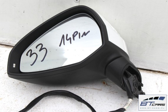 AUDI A4 LY9C 8W LUSTERKO DRZWI LEWE 14 pin ELEKTRYCZNIE SKŁADANE 8W 2015- kierowcy 14pin LY9C - biel ibisa 8W1857409 8W0857527