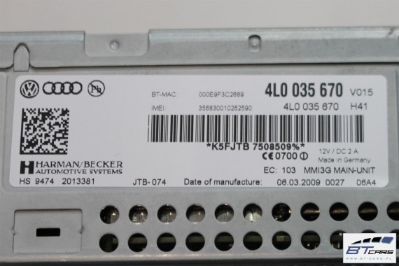 AUDI Q7 FL CZYTNIK MMI 4L0035670 4L0035670X 4L0035670F 4L0035670FX J0R035671M 3G SD SIM HIGH 4L 4L0035670D 4L0035670A 4L0035670B