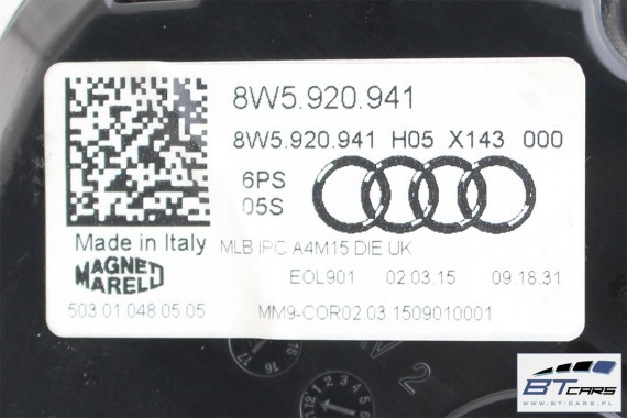 AUDI A4 ZEGARY ZEGAR LICZNIKI DIESEL 8W5920941 8W5 920 941 8W5920941 LICZNIK WYŚWIETLACZ WIELOFUNKCYJNY TOP ZESTAW WSKAŹNIKÓW 8W