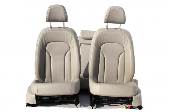AUDI Q5 FOTELE KOMPLET FOTELI siedzeń siedzenia fotel tapicerka 8R skóra kolor szary USA fotel siedzenie tapicerka kanapa SKÓRA