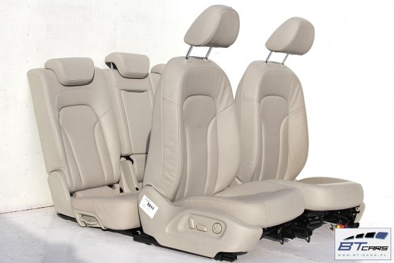 AUDI Q5 FOTELE KOMPLET FOTELI siedzeń siedzenia fotel tapicerka 8R skóra kolor szary USA fotel siedzenie tapicerka kanapa SKÓRA