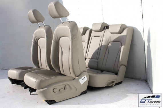 AUDI Q5 FOTELE KOMPLET FOTELI siedzeń siedzenia fotel tapicerka 8R skóra kolor szary USA fotel siedzenie tapicerka kanapa SKÓRA